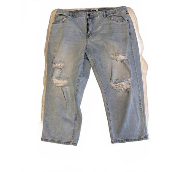 Lane Bryant Denim - Lane Bryant Jeans Womens Blue Sz 18 Stretch Pants Mid Rise‎ Boyfriend Capri NWT